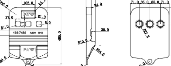 Media flecha 42.5kg 116-7460-X980G los 982M 986K 988F/374 385 5110B del molde