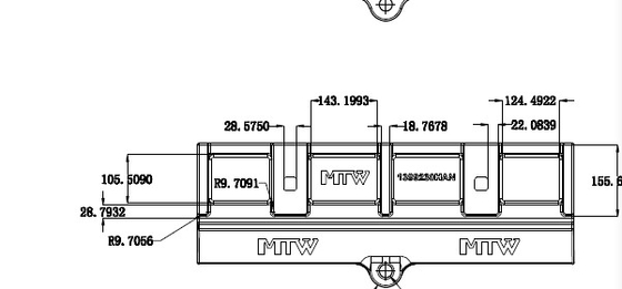 1399230 HAN Center Cast Half Arrow 2 agujeros 60x263x816m m